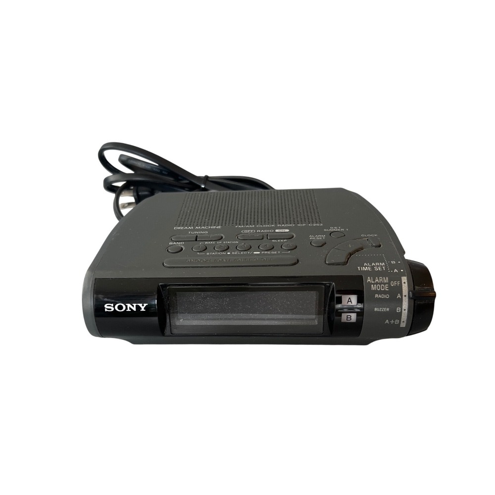Sony Dream Machine ICF-C253 FM AM Clock Radio Dual Alarm Digital Tuner Grey